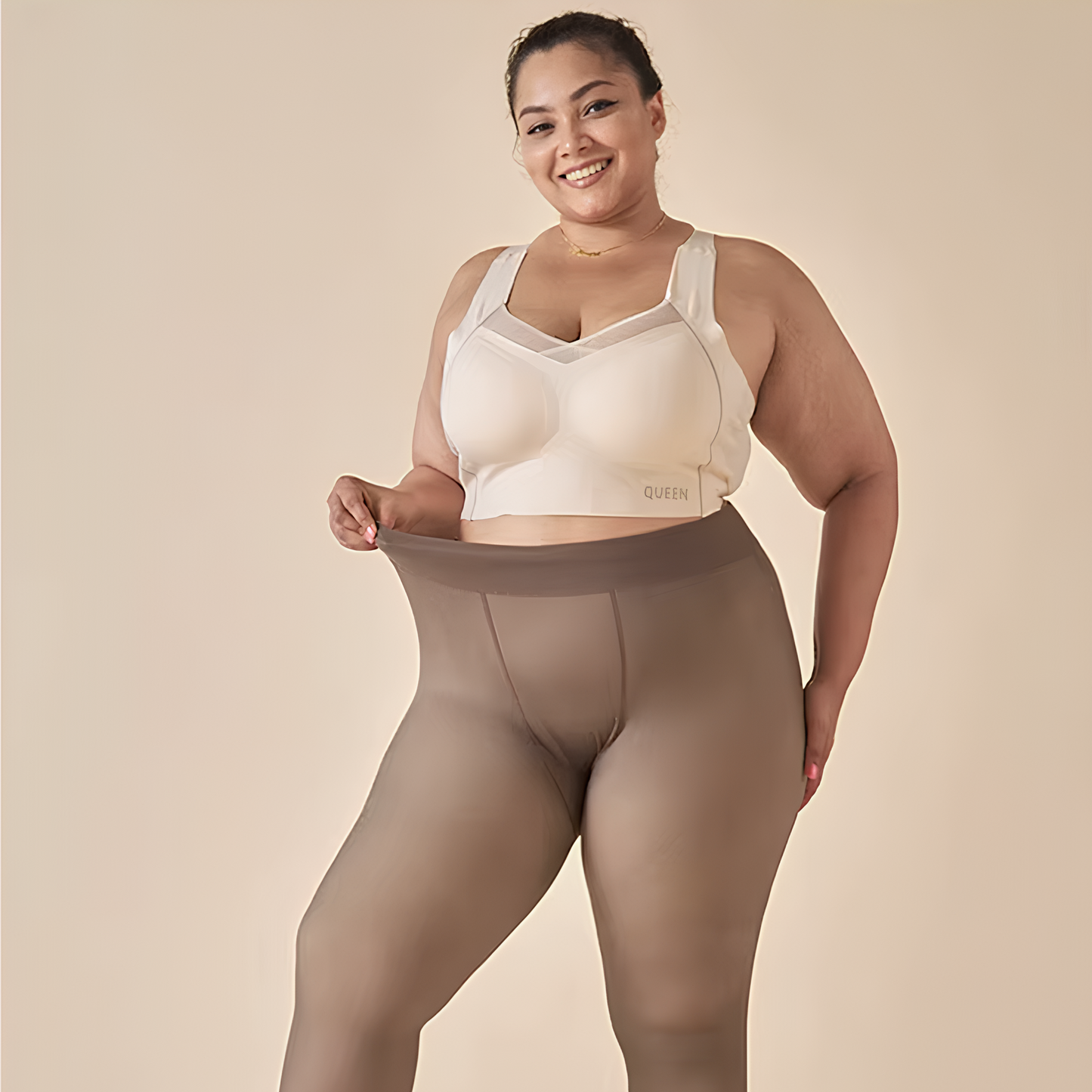 The transparent fleece tights